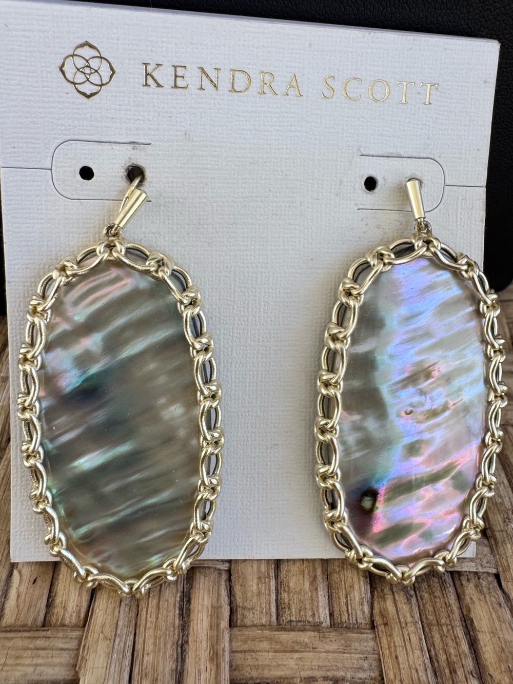 Kendra Scott Danielle Macrame Gold & Abalone Drop Earrings